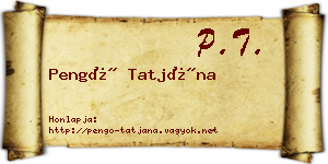 Pengő Tatjána névjegykártya